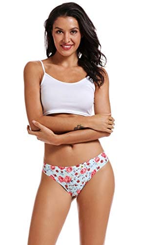 VOENXE Seamless Women Underwear Thongs,No Show Ladies Panties,Breathable Active Sports Thong,Invisible Workout Undies 5 Pack