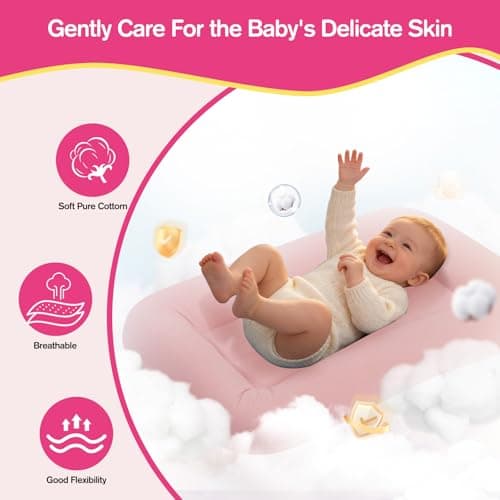 Baby Lounger for Newborn 0-24 Months, Infant Support Cushion Compliant with 16 CFR 1243, Soft Cotton Portable Infant Lounger for Supervised Awake Time, Washable Cover (Pink), Pallet of Product — view 3