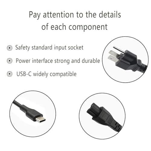 65W 45W USB C Laptop Power Replacement Adapter Charger for Lenovo Chromebook/Yoga/ThinkPad/HP Chromebook/Dell Laptop USB Type C Power Adapter