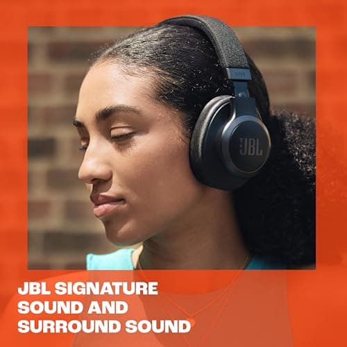 JBL Live 770NC - Wireless Over-Ear Headphones with True Adaptive Noise Cancelling with Smart Ambient, Up to 65 Hours of Battery Life, Comfort-fit Fabric Headband & Carrying Pouch (Blue) — view 4