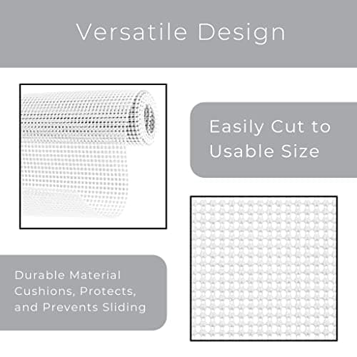 Smart Design Classic Grip Shelf Liner – 12in x 20ft – Non-Adhesive Drawer Liner with Strong Grip Helps Protect and Personalize Your Home Organization and Storage – White — view 4