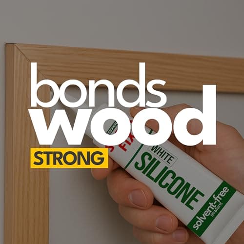 White Silicone Caulk - Easy Squeeze Caulking Tube, Silicone Sealant for Wood, Kitchen, Bathroom, Sink, Windows - Multi Purpose & Waterproof - 1.7 fl. oz (White) — view 5