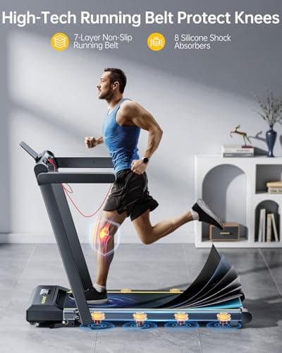 TOPUTURE Walking Pad Treadmill with 12% Incline and Handle Bar, 4 in 1 Folding Treadmill for Home/Office, Under Desk Treadmills Portable Walking Pad with App & Bluetooth Speaker, 0.6-10MPH — view 7