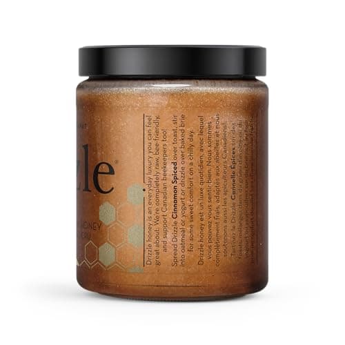 Drizzle Cinnamon Spiced Raw Honey - Raw, Unfiltered, and Unprocessed - Rich in Nutrients and Beneficial Enzymes - Notes of Cloves & Nutmeg - 100% Raw, Pure Honey - Gluten-Free, Paleo-Friendly (Pack of 2) 350g — view 3