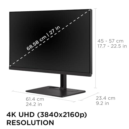 ViewSonic VP2776T-4K 27 Inch 4K ColorPro Monitor, IPS Display with 100% sRGB and Pantone Validated for MacBook Pro Mac Studio Desktop Setups, Advanced Ergonomics, Thunderbolt 4, and HDMI 2.1 Inputs — view 4