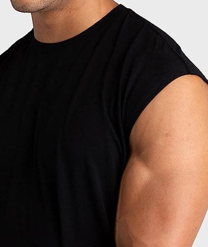 Holure 3 Pack Men's Gym Tank Tops Workout Sleeveless T-Shirts Athletic Muscle Tank Training Bodybuilding Tee Shirts Black/Black/Black-L — view 3