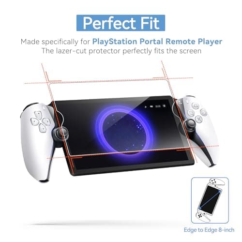 ivoler 2-Pack Screen Protector Tempered Glass for PlayStation Portal Remote Player 8 inch 2023, Transparent HD Clear Anti-Scratch Screen Protector for PlayStation PS Portal Remote Player 8.0'' — view 3