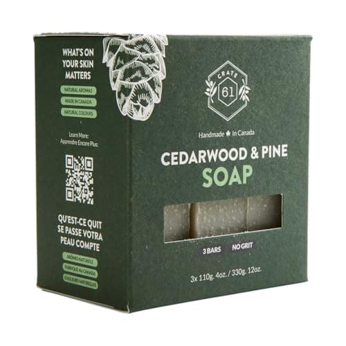 CRATE 61 ORGANICS Vegan Natural Bar Soap, Handmade Soap With Premium Essential Oils, Cold Pressed Face And Body For Men Women 3 Pack, (4 oz, Bars) (Pine)