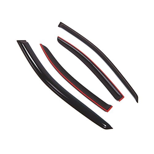 TuningPros Outside Mount Window Vent Visors Rain Guards Compatible with Benz C240 C320 C230 2001-2007 | Side Window Wind Deflectors Rain Shields | Black Tinted, 4 Pcs Set, BGWV-508