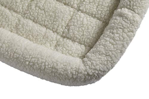 MidWest Homes for Pets 74.4cm x 56.5cm x 7.5cm White Fleece Dog Bed, Comfortable Bolster Dog Bed, Fits a 76.2cm Long Dog Crate, Easy Maintenance Machine Wash and Dry, White, Model 40230 — view 3