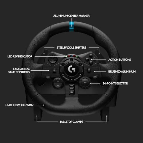 Logitech G923 Racing Wheel and Pedals for Playstation/PS5/PS4 & PC — view 7