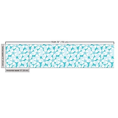 Lunarable Turquoise Fabric by The Yard, Macro Tropical Hibiscus Flowers Pattern in Gradient Colors Hawaiian Exotic Print, Decorative Fabric for Upholstery and Home Accents, 1 Yard, Ivory Blue — view 2