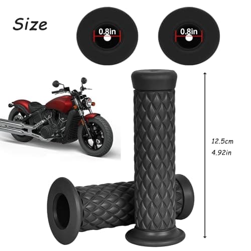 Universal 22mm Motorcycle Handlebar Grips - Non-Slip Rubber, Ergonomic & Vibration Dampening for Dirt Bikes, ATV, Off-Road Riders