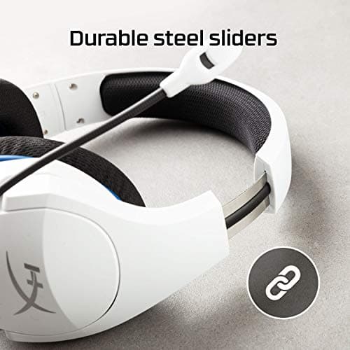 HyperX HHSS1C-KB-WT/G Cloud Stinger Core – Wireless Gaming Headset, for PS4, PS5, PC, Lightweight, Durable Steel Sliders, Noise-Cancelling Microphone - White — view 3