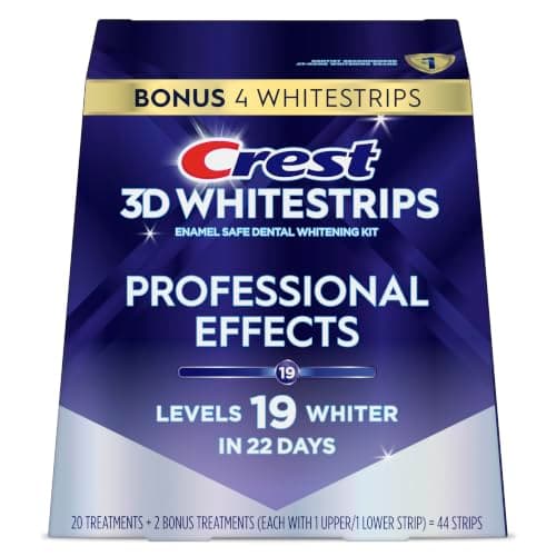 Crest Teeth Whitening Strips, Crest 3D Whitestrips Professional Effects, Enamel Safe Teeth Whitening Kit, 22 Treatments (44 Strips), Professional-Level Whitening, 19 Levels Whiter — view 8
