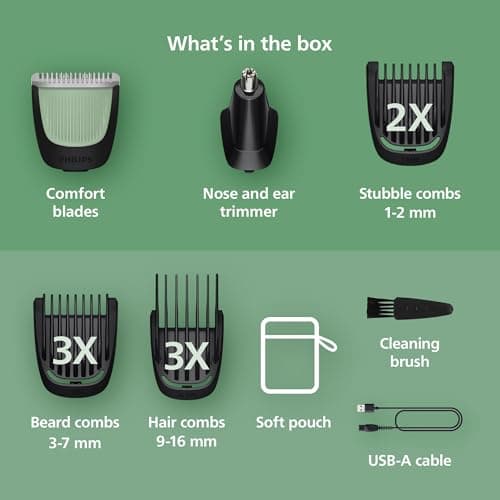 Philips Norelco All-in-One 3000 Series 13 in 1 Trimmer, Beard Styler & Men's Hair Clipper, 9 Length Settings & Self-Sharpening Skin-Friendly Blades, MG3919/50 — view 2