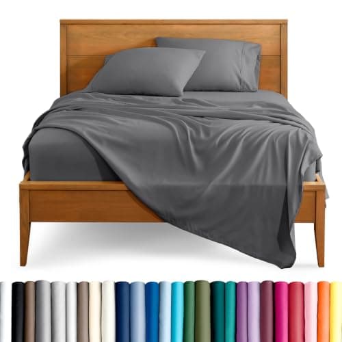 Bare Home Queen Sheet Set - 1800 Ultra-Soft Microfiber Queen Bed Sheets - Double Brushed - Queen Sheets Set - Deep Pocket - Bedding Sheets & Pillowcases (Queen, Grey)