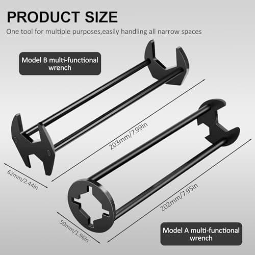 Basin Wrench, 2026 New Multifunctional Sink Wrench Faucet Tool Plumbers Tool for Under Basin Sink Tight Spaces Kitchen Bathroom Home (A+B) — view 2