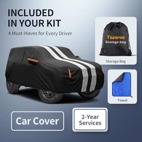 Multi-Layer Car Cover Custom Fit for Land Rover Range Rover Sport(2013-2026), 100% Waterproof All Weather for Automobiles, Gift with Towel, Heavy Duty Car Covers for Rain Sun UV Protector with Zipper. — view 6