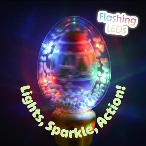 Magic Ball Wand for Kids 7.5" - Custom Egg-Shaped Top Light Up Magic Ball Toy Wand with Batteries Included - Flashing LED Spring Summer Toy Wands for Boys & Girls, Fun Gift or Birthday Party Favor — view 2