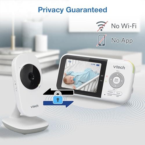 VTech VM819 Baby Monitor, 2.8” Screen, Night Vision, 2-Way Audio, Temperature Sensor and Lullabies, Secure Transmission No WiFi — view 5