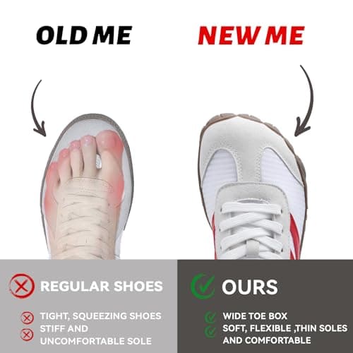 Barefoot Shoes Women Men - Wide Toe Box Sneakers Women Casual Tennis Shoe | Zero Drop Minimalist Trainers Hiking Walking Shoes | Lightweight Breathable Non-Slip Comfortable Fashion Sneakers Footwear — view 4