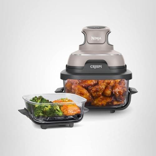 Ninja Crispi 4 in 1 Glass Air Fryer, 450°F, Non Toxic, 4QT and 6 Cup Containers with Lids, Dishwasher Safe, Stone, 1 Count, FN101ST — view 18