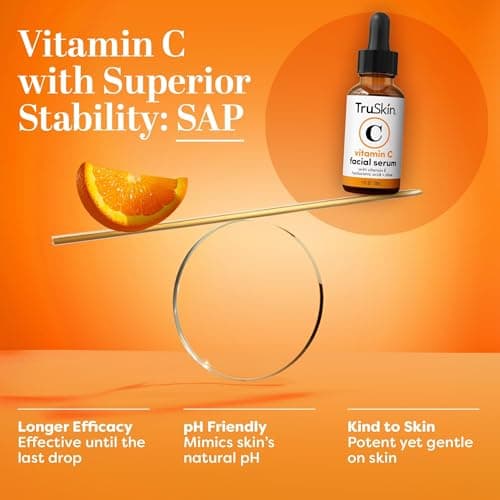 TruSkin Vitamin C Serum for Face - Anti Aging Face Serum with Hyaluronic Acid & Vitamin E - Brightening Formula for Improving Appearance of Dark Spots, Fine Lines & Wrinkles - All Skin Types, 1 fl oz — view 4