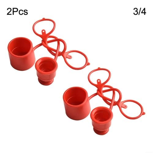 Flat Face Hydraulic Coupler for Skid Steer Loader Fitting Protectors, Heavy Duty PVC Rubber Dust and Guards for Quick Connectors, Red, 2 Sets(3/4) — view 3