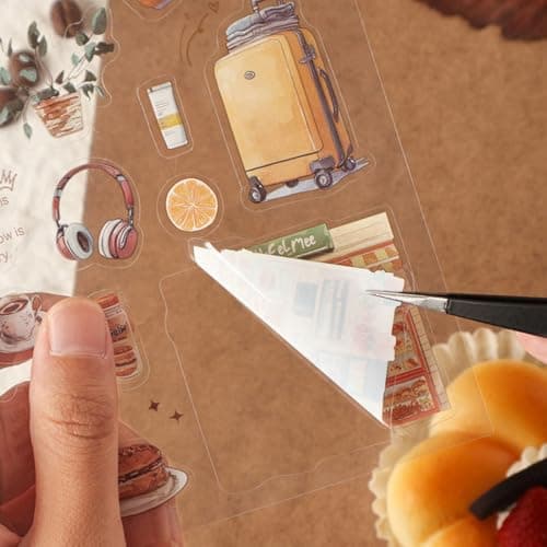 Funny Travel Scrapbooking Sticker Travel Transparents PET Journaling Clipping Supplies Decal for Planners Decorative for Scrapbooking — view 2