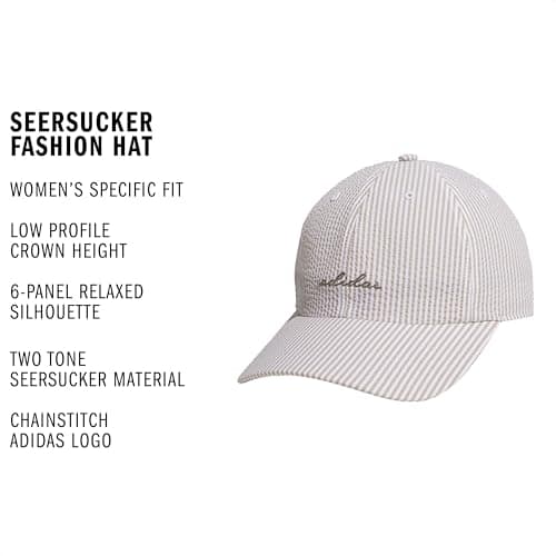adidas Women's Saturday Hat – Relaxed Fit Strapback Baseball Cap, Wonder Cargo Khaki/Clay Grey/Seersucker, OSFA