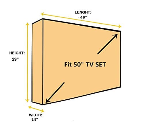 A1Cover Outdoor 50" TV Set Cover,Scratch Resistant Liner Protect LED Screen Best-Compatible with Standard Mounts and Stands (Tan) … — view 4