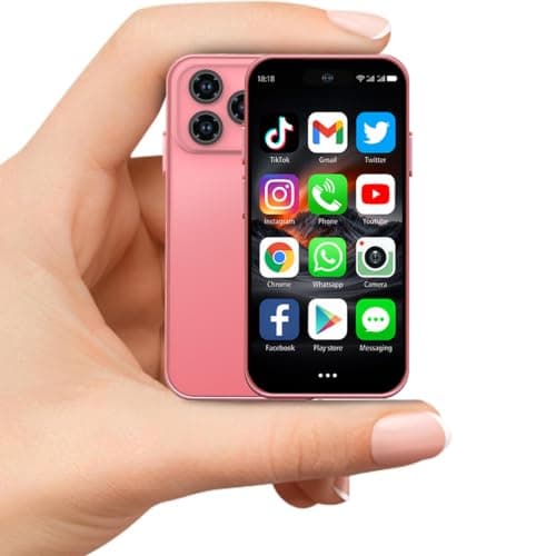 Pdfbenli Mini Phone for Kids, Unlocked Kid Phone, 3.7 HD Touch Screen, 3GB+32GB, 4G, Dual SIM, Face ID, Android 10.0, GPS, Kids Smart Phone (Pink)