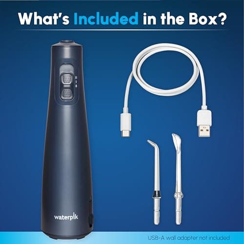Waterpik Cordless Pulse 3100 Rechargeable Portable Water Flosser for Teeth, Gums, Braces Care and Travel with 2 Flossing Tips, Waterproof for Shower Use, ADA Accepted, WF-20 Blue, Amazon Exclusive — view 3
