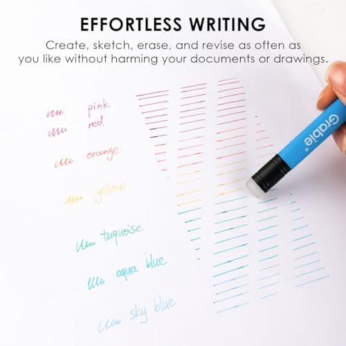 Grabie Erasable Gel Pens, Medium Point 0.7 mm Erasable Pens, Make Mistakes Disappear for Drawing Writing Planner, Pack of 9 Assorted Colors — view 2