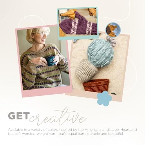 Lion Brand Yarn Heartland Yarn, Worsted-Weight Yarn for Knitting, Crocheting, and Crafting, 1 Pack, Grand Canyon — view 4