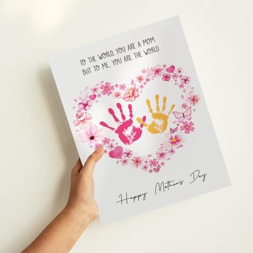 MIKAYENUS Happy Mother's Day Handprint Craft & Art Activity - DIY Handprint Gifts For Grandparents, Mom From Kid, Son, Daughter - First Mothers Day Gifts For Mom From Kids Arts And Crafts — view 3