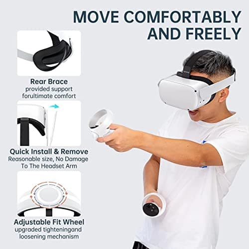 Hard Carrying Case Compatible with Oculus Quest 2 Accessories VR Headset, Travel Storage Bag (Gray case with uncharged Head Strap) — view 5