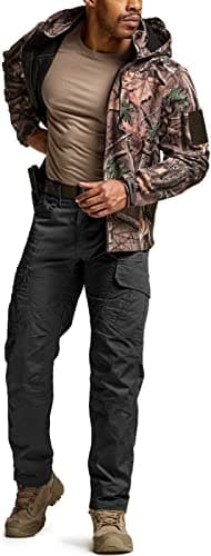 CQR Men's Tactical Pants, Water Resistant Ripstop Cargo Pants, Lightweight EDC Work Hiking Pants, Outdoor Apparel, Duratex Mag Pocket Black, 32W x 32L — view 3