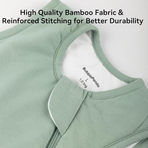 Bamboo Sleep Sack 6-12 Months 1.0 Tog Ultra Soft Baby Wearable Blanket Toddler Sleeping Sack for Babies Unisex Girl Boy 2-Way Zipper Baby Sleeping Bag Breathable Lightweight Medium — view 4