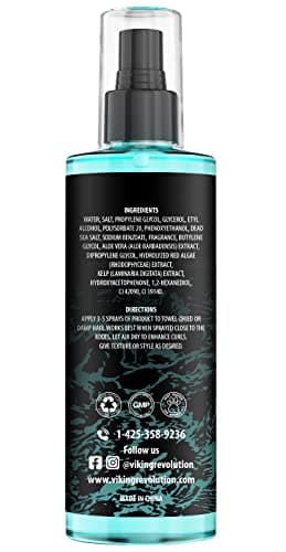 Viking Revolution - Sea Salt Spray Hair Men - 240ml - Texturizing Spray with Kelp, Aloe Vera & Red Algae Extract - Hairspray to Add Volume & Texture - Beach Hair Spray - Gifts For Men — view 5