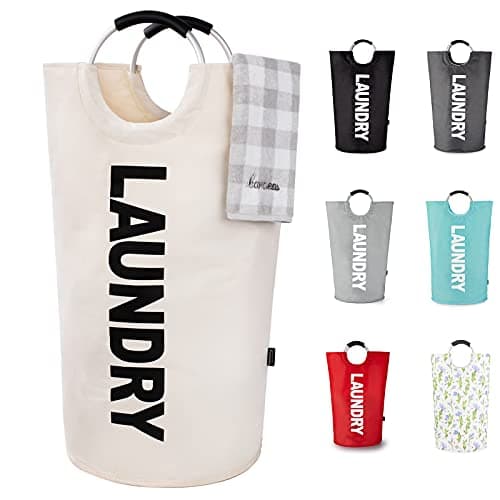Caroeas 90L Laundry Basket (13 Colors), Waterproof Laundry Hamper, Laundry Bag with Padded Handles, Clothes Hamper Stands Up Well, Collapsible Laundry Basket Easy Storage