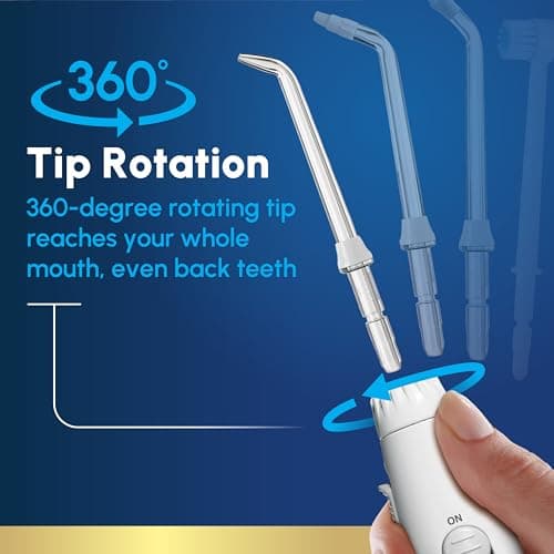 Waterpik Aquarius Water Flosser For Teeth Cleaning, Gums, Braces, Dental Care, Electric Power With 10 Settings, 7 Tips For Multiple Users And Needs, ADA Accepted, White WP-660, Packaging May Vary — view 5