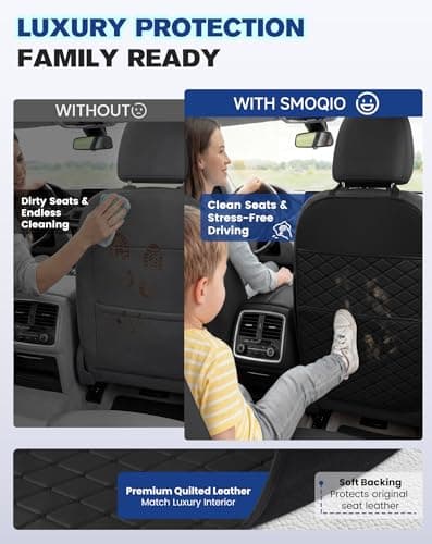 SMOQIO Kick Mats Back Seat Protector, Car Seat Back Protector for Kids,2PCS