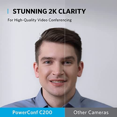 Anker PowerConf C200 2K Webcam, Computer Camera, Low-Light Correction