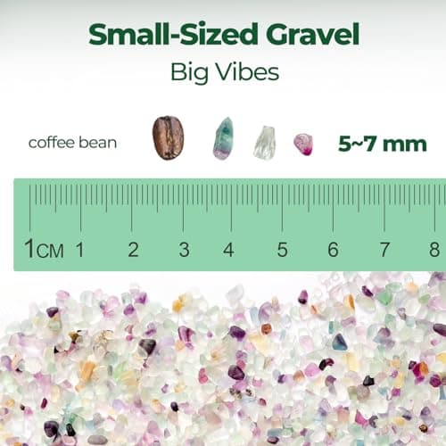 T4U Crystal Chips Stone Crushed Quartz Glass 0.5LB - Fluorite Tumbled Gravel Small Decorative Pebbles Bulk, Mini Polished Rocks Pieces for Crafts, Vases Filler, Succulent Plants, Aquarium Gravel Rocks — view 2