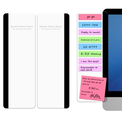 Sticky Monitor Memo Board, Memo Board for Computer Screen, Monitor Memo Boards for Computer, Acrylic Sticky Note Holder, Message Reminder Side Panel, Home Office Desktop Accessories (2)