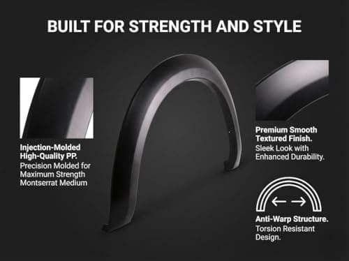 TRUXEN Fender Flares for Dodge Ram 2500/3500 2010-2018 Accessories Factory Style OEM UV Treated Paintable Matte Black Polypropylene Wheel Arch Extension with Extra Protection (Fleetside Models ONLY) — view 7