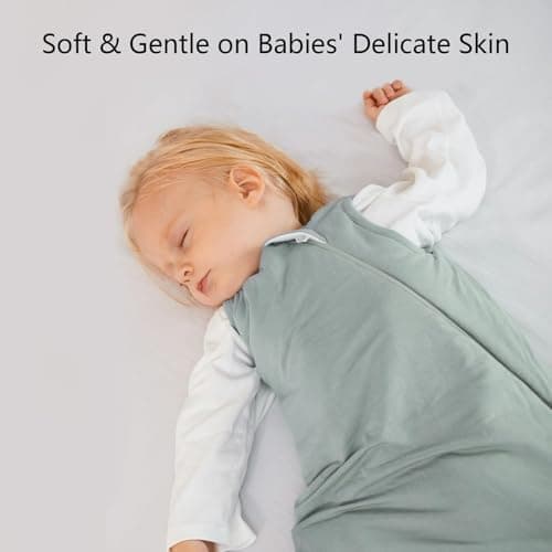 Bamboo Sleep Sack 6-12 Months 1.0 Tog Ultra Soft Baby Wearable Blanket Toddler Sleeping Sack for Babies Unisex Girl Boy 2-Way Zipper Baby Sleeping Bag Breathable Lightweight Medium — view 3