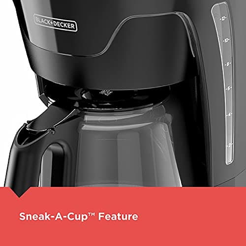 BLACK+DECKER CM1110B Programable 12-Cup Coffee Maker, Easy Pour, Non-Drip Carafe with Removable Filter Basket, Black — view 3